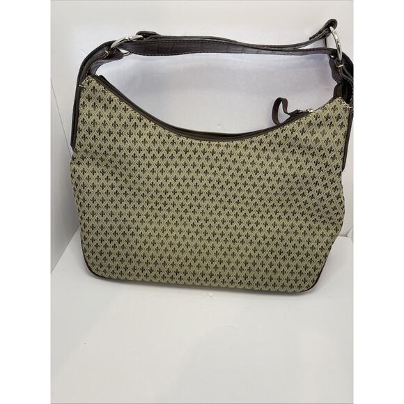 CRAZY HORSE BY LIZ CLAIBORNE SHOULDER BAG FLEUR DE LIS PATTERN EXCELLENT COND - Picture 4 of 10